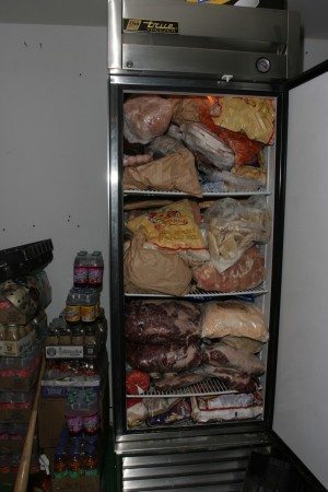 Inside one freezer
