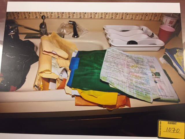 Garcia’s Sink Filled with Documents. Evidence
