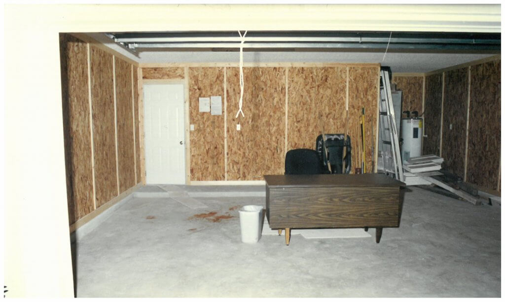 A pool of blood on the garage floor, where Monique landed after having received the first shovel blow to the head. Photo taken by the Jacksonville Police photographer.