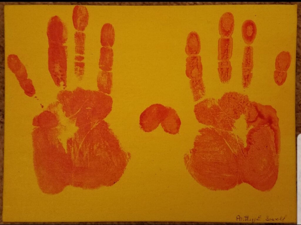 Anthony Sowell’s Bloody Hand-Prints on canvas