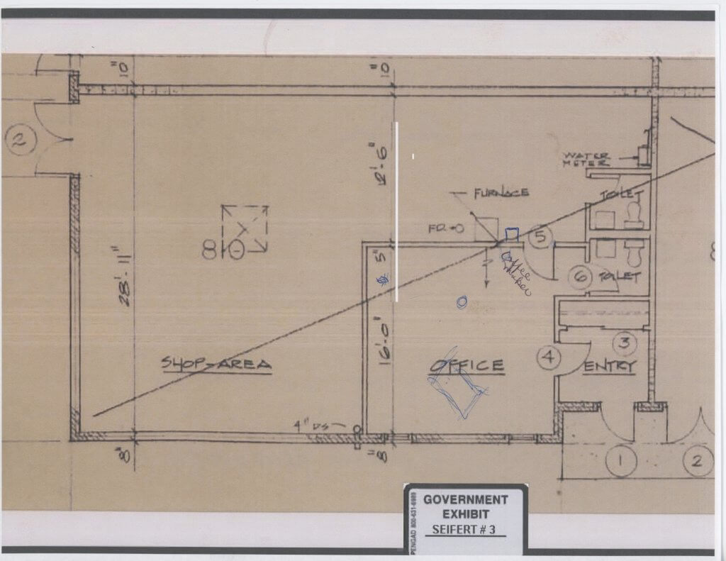 Family Secrets Trial – Government Exhibit #3 (blueprint of Plasti-Matic Products office)