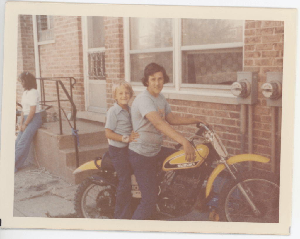 Family Image – Joey and Nick (on the motorcycle Emma saved for)
