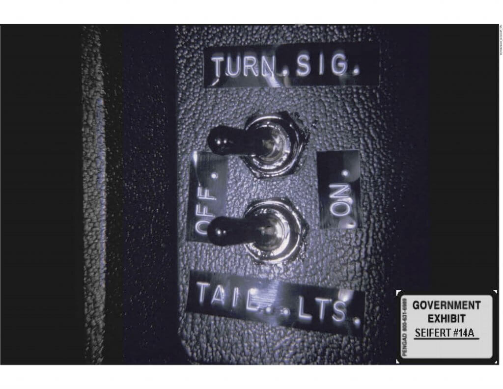 Family Secrets Trial – Government Exhibit #14A (kill switches for lights used in getaway car)