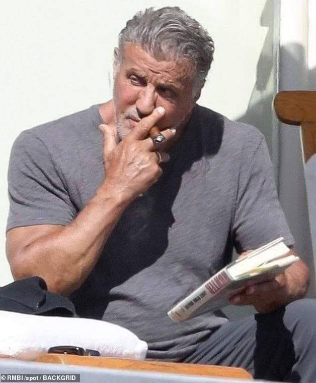 Sly Stallone reading HUNTER by James Byron Huggins